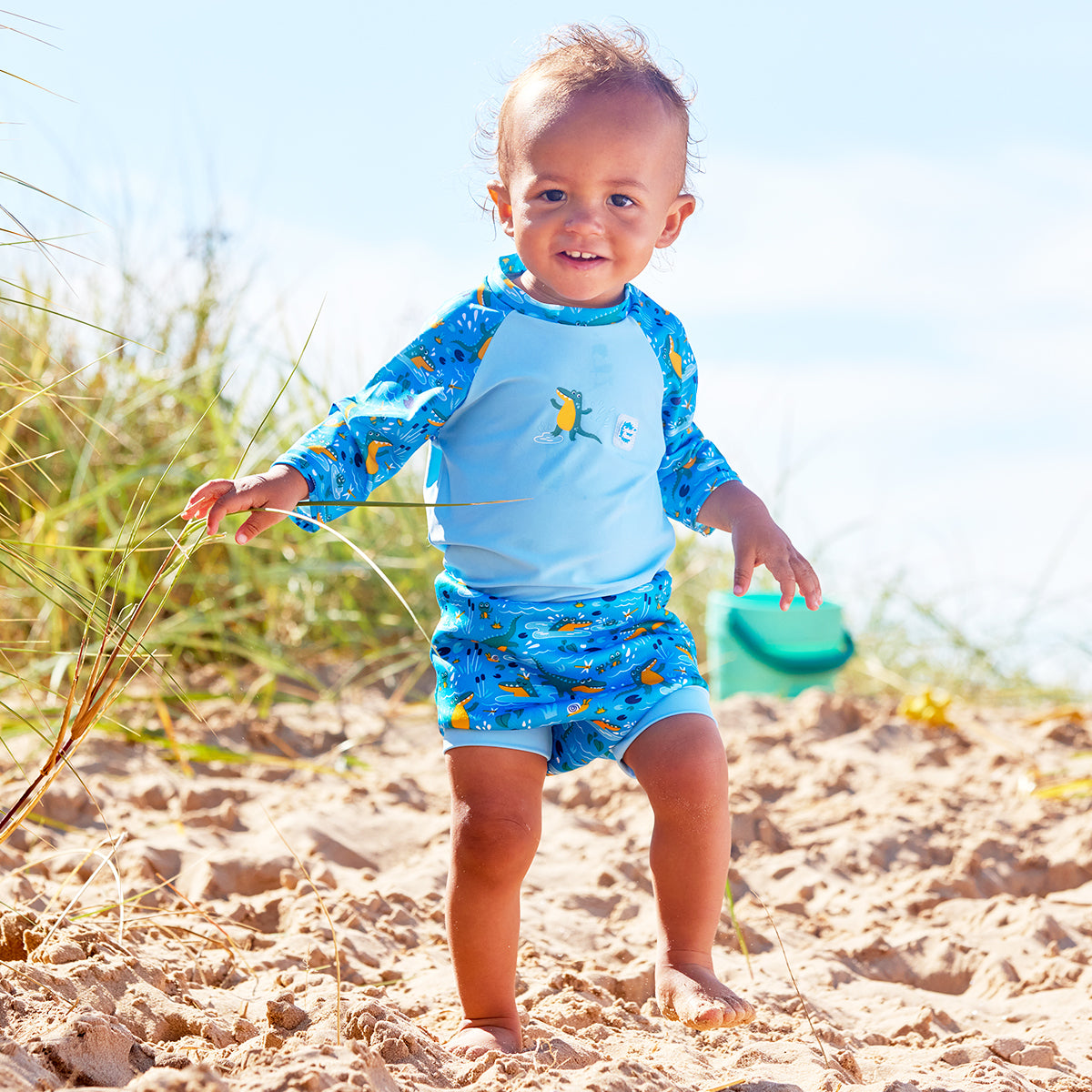 Happy Nappy™ Sunsuit Crocodile Swamp