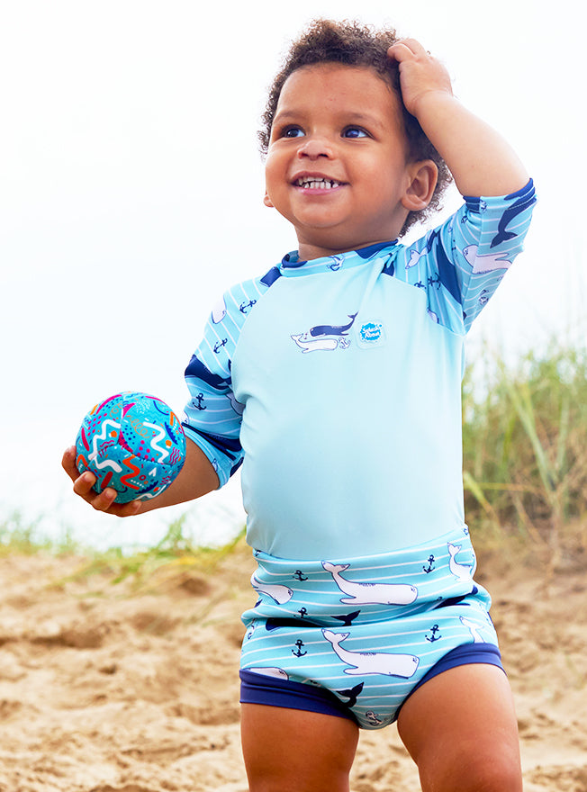 Happy Nappy™ Sunsuit, Silver Lining Nappy Wrap & Liners Bundle