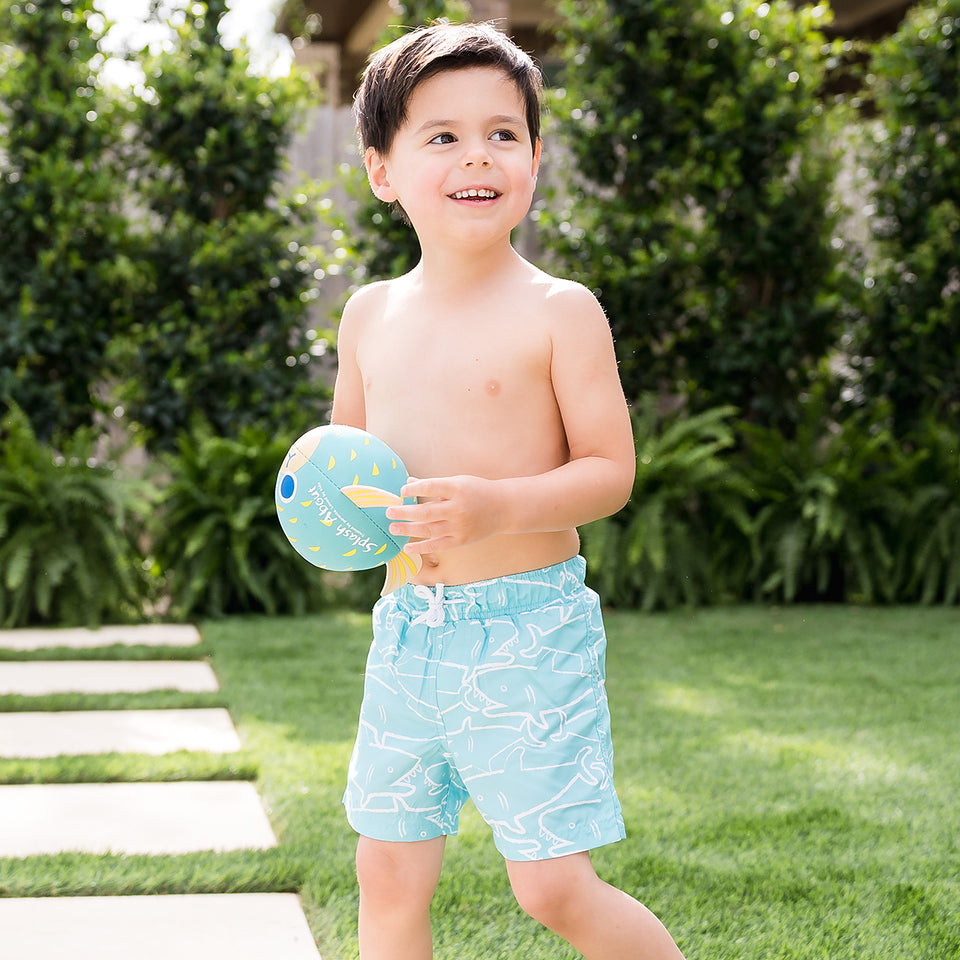 Boys Swim Shorts Shark Aruba Blue