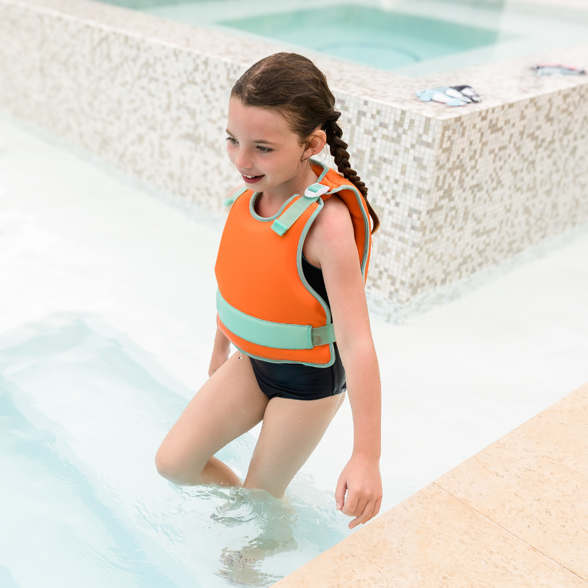 Adjustable Swim Vest Orange