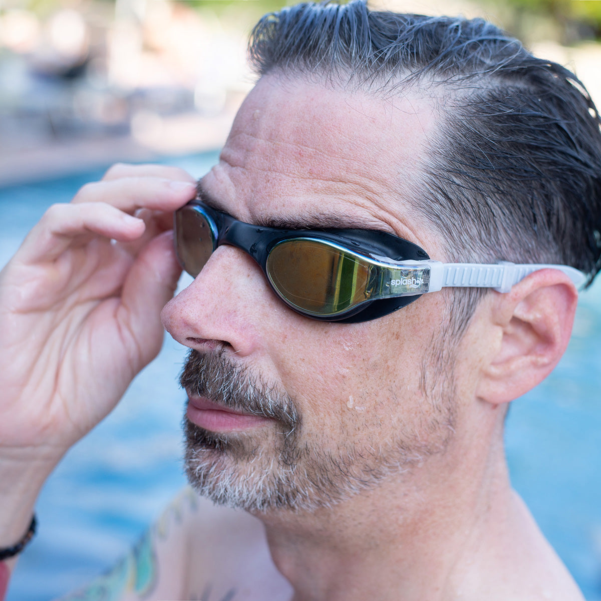 Adult Marlin Sport Goggles, Black/Silver