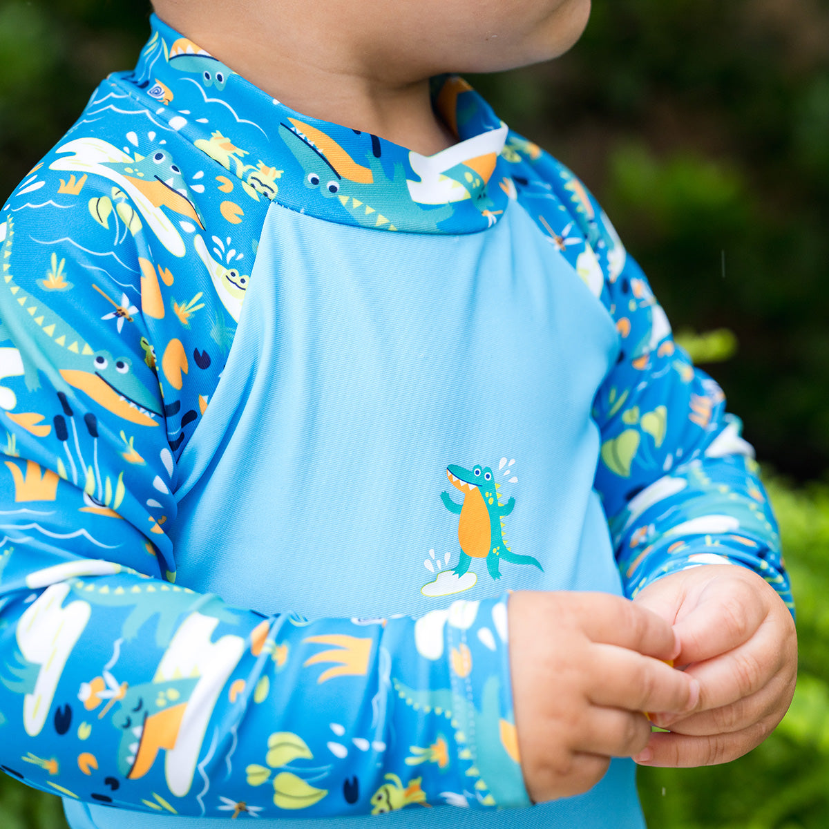 Long Sleeve Rash Vest Crocodile Swamp