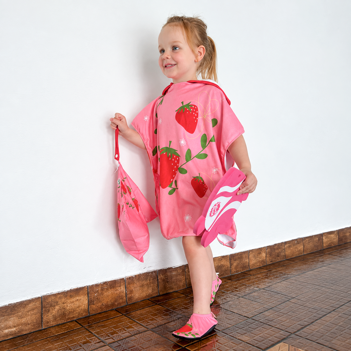 Serviette Poncho Fraise des Champs