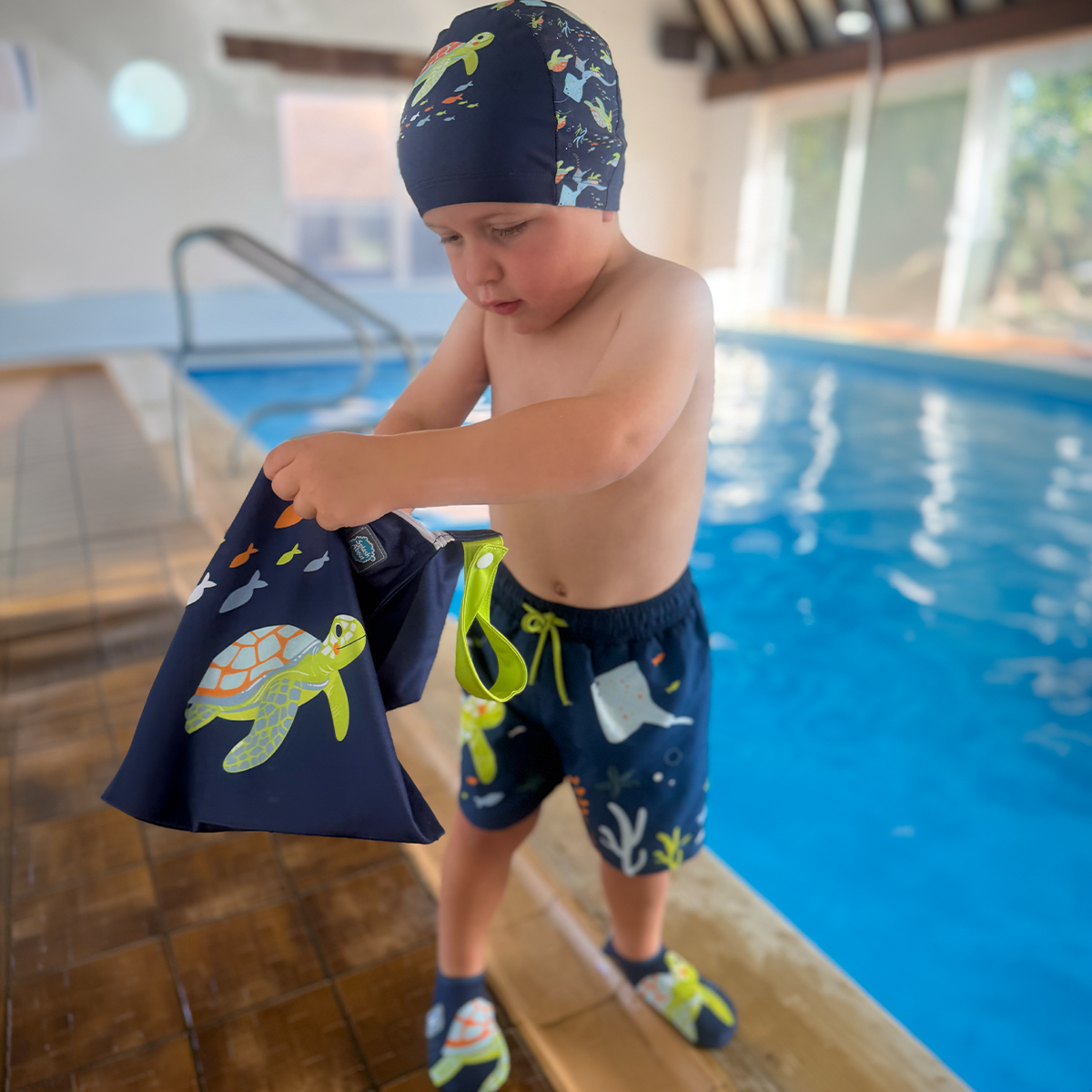 Baby & Toddler Swim Cap Turtle Tide