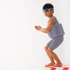 Short John Float Suit Navy & White Stripe with Zip