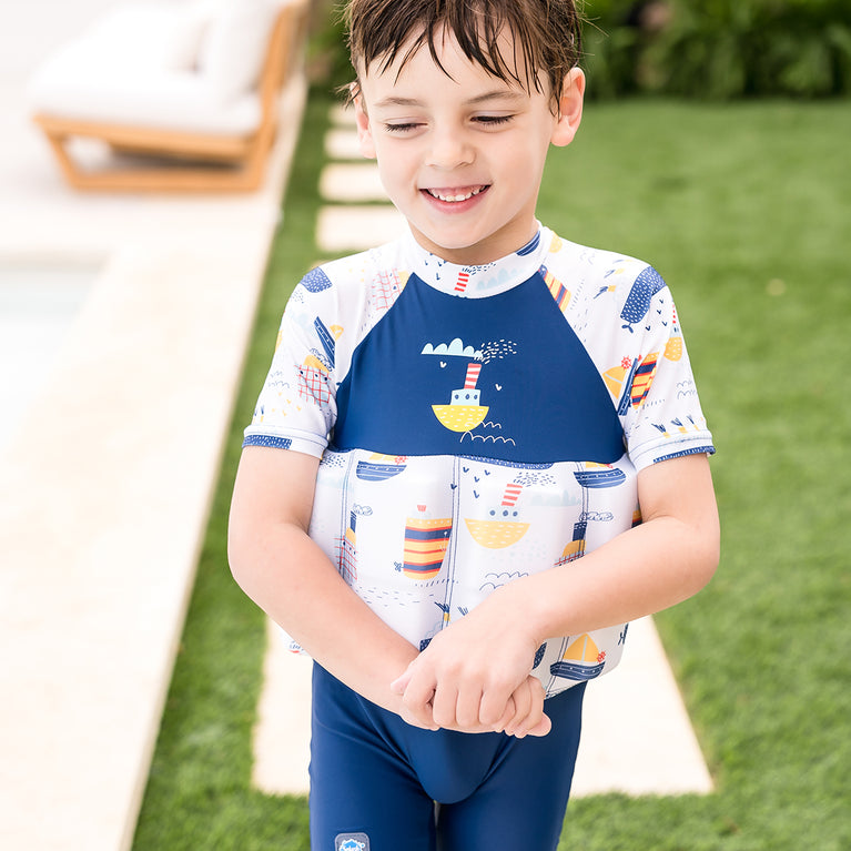 Sleeved Floatsuit Tug Boats | Learn to Swim Aid with adjustable ...